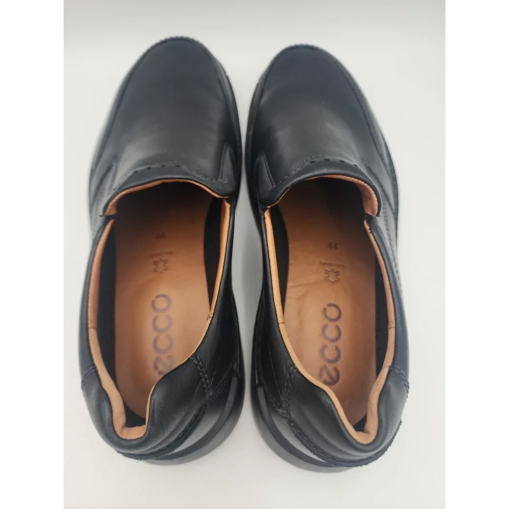 Ecco Fusion II Slip-On Loafers Black Leather Mens  Sz 44